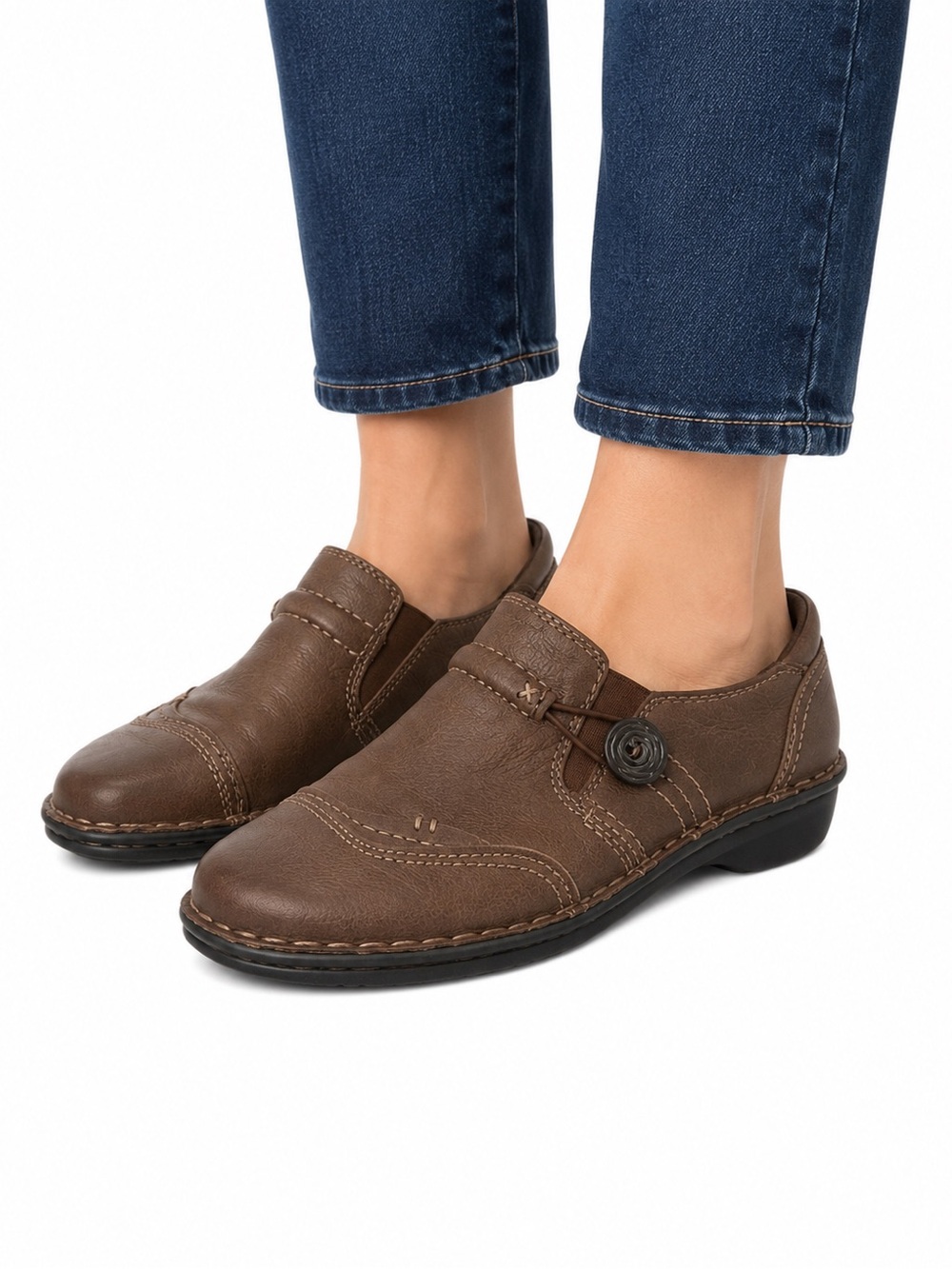 Size 8W SoftMoc Brandy Women’s Leather Comfort Loafers Brown